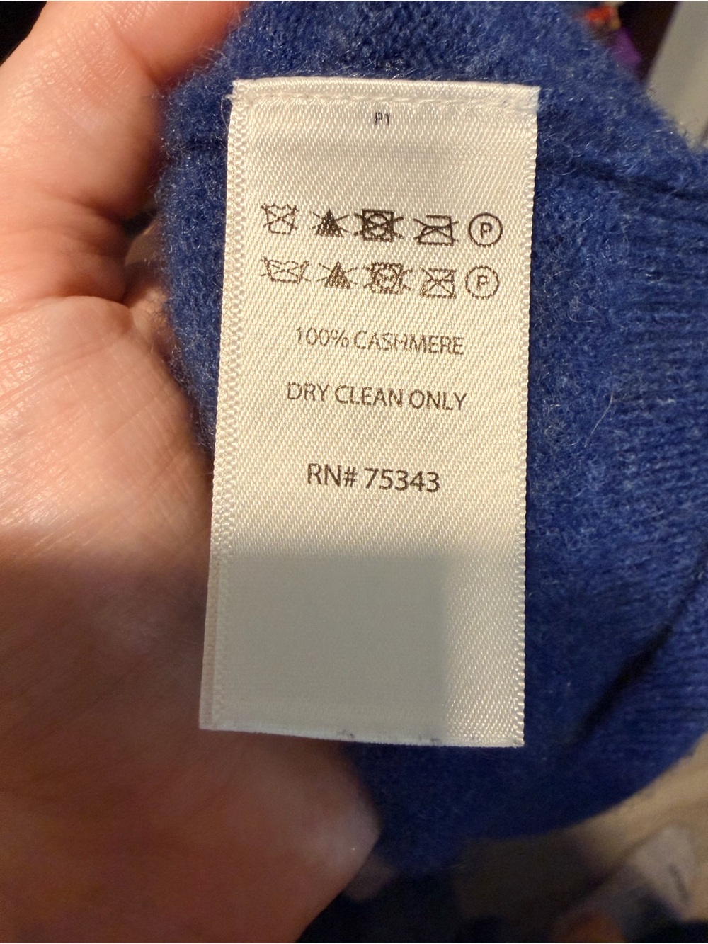 Christian Lacroix double ply cashmere Cobalt Blue Crewneck Sweater, ultra soft - Picture 8 of 8